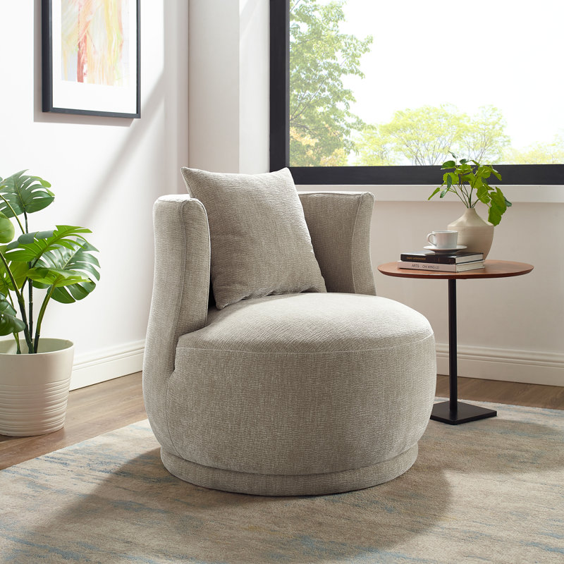Latitude Run 31.9 Inch Wide Upholstered Swivel Accent Chair Reviews Wayfair
